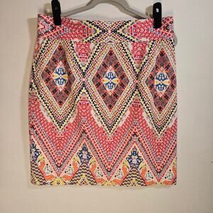 Antonio Melani Gwen Women's Multi Colored Geometric Design Knee Length Skirt 14